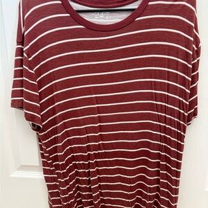 Striped Maroon and White Women's Blouse